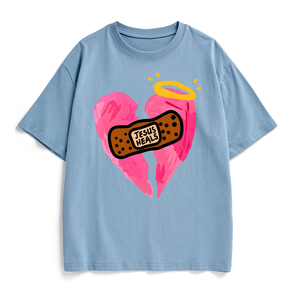 Jesus Heals Christian Heavy Cotton T-Shirt