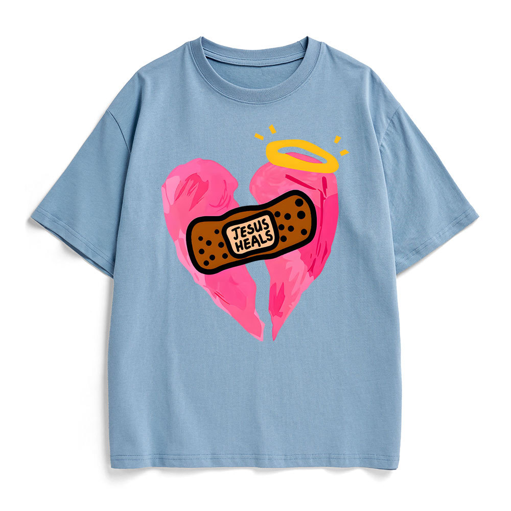 Jesus Heals Christian Heavy Cotton T-Shirt