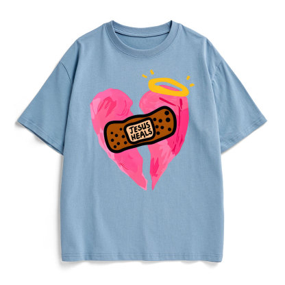 Jesus Heals Christian Heavy Cotton T-Shirt