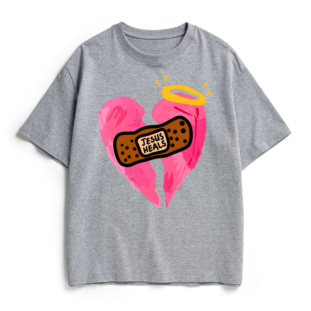 Jesus Heals Christian Heavy Cotton T-Shirt