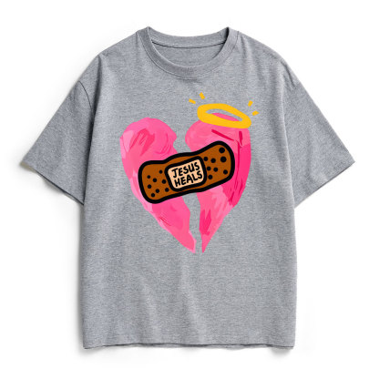 Jesus Heals Christian Heavy Cotton T-Shirt