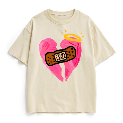 Jesus Heals Christian Heavy Cotton T-Shirt