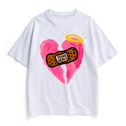 Jesus Heals Christian Heavy Cotton T-Shirt