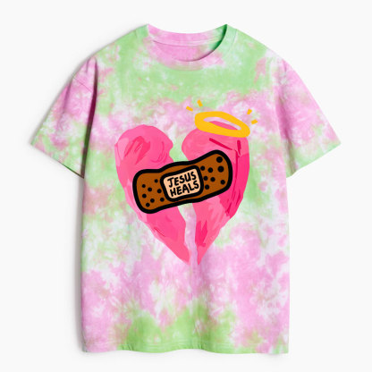 Jesus Heals Christian Heavy Cotton Tie Dye T-Shirt