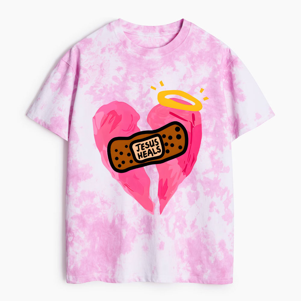 Jesus Heals Christian Heavy Cotton Tie Dye T-Shirt