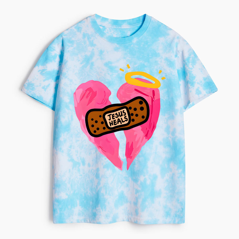 Jesus Heals Christian Heavy Cotton Tie Dye T-Shirt
