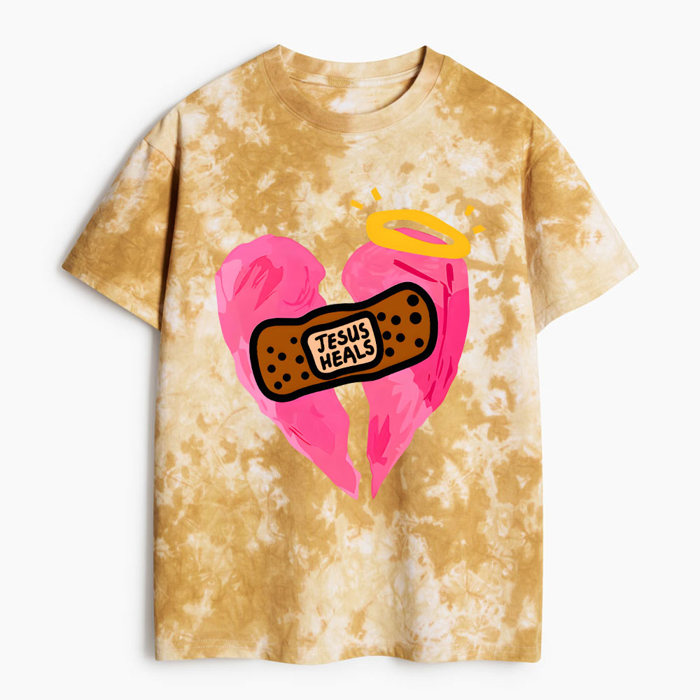 Jesus Heals Christian Heavy Cotton Tie Dye T-Shirt