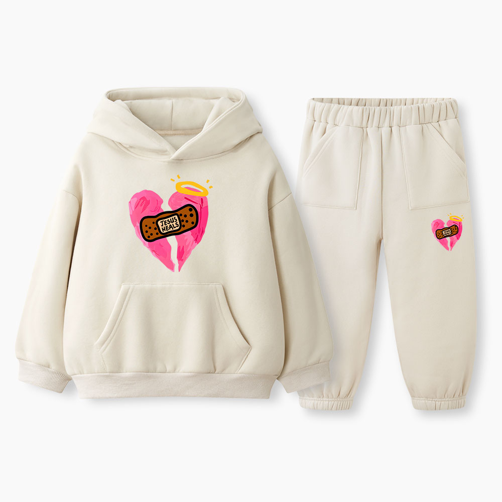 Jesus Heals Christian Kid Fleece Hoodie Set