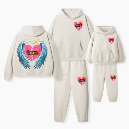 Jesus Heals Christian Premium Matching Fleece Hoodie Set