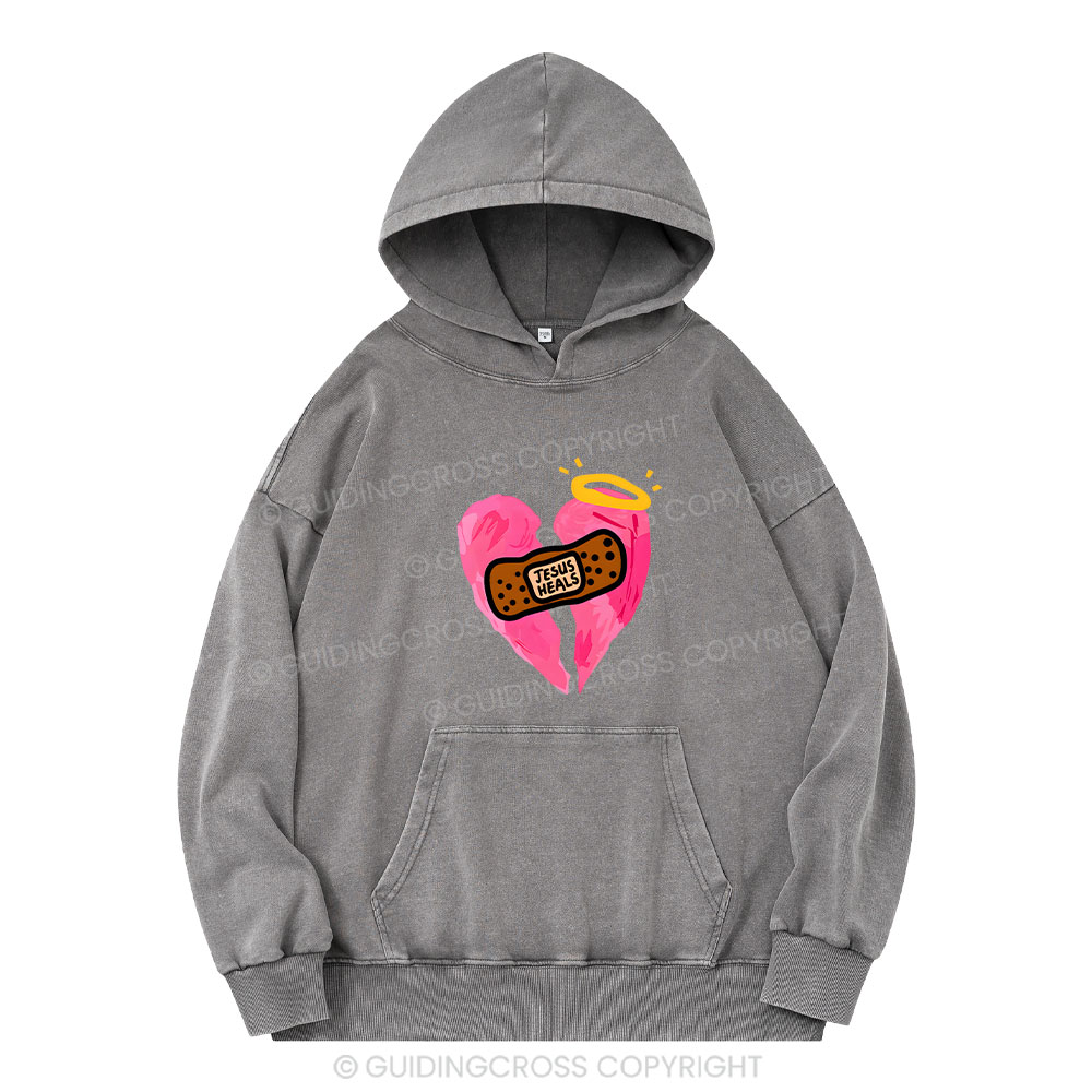 Jesus Heals Christian Washed Hoodie