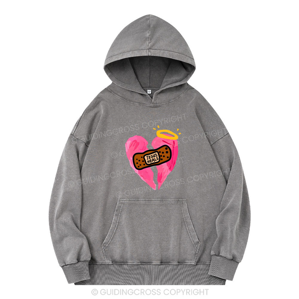 Jesus Heals Christian Washed Hoodie