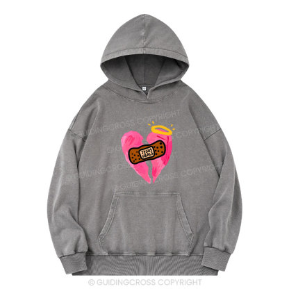 Jesus Heals Christian Washed Hoodie