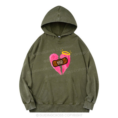 Jesus Heals Christian Washed Hoodie