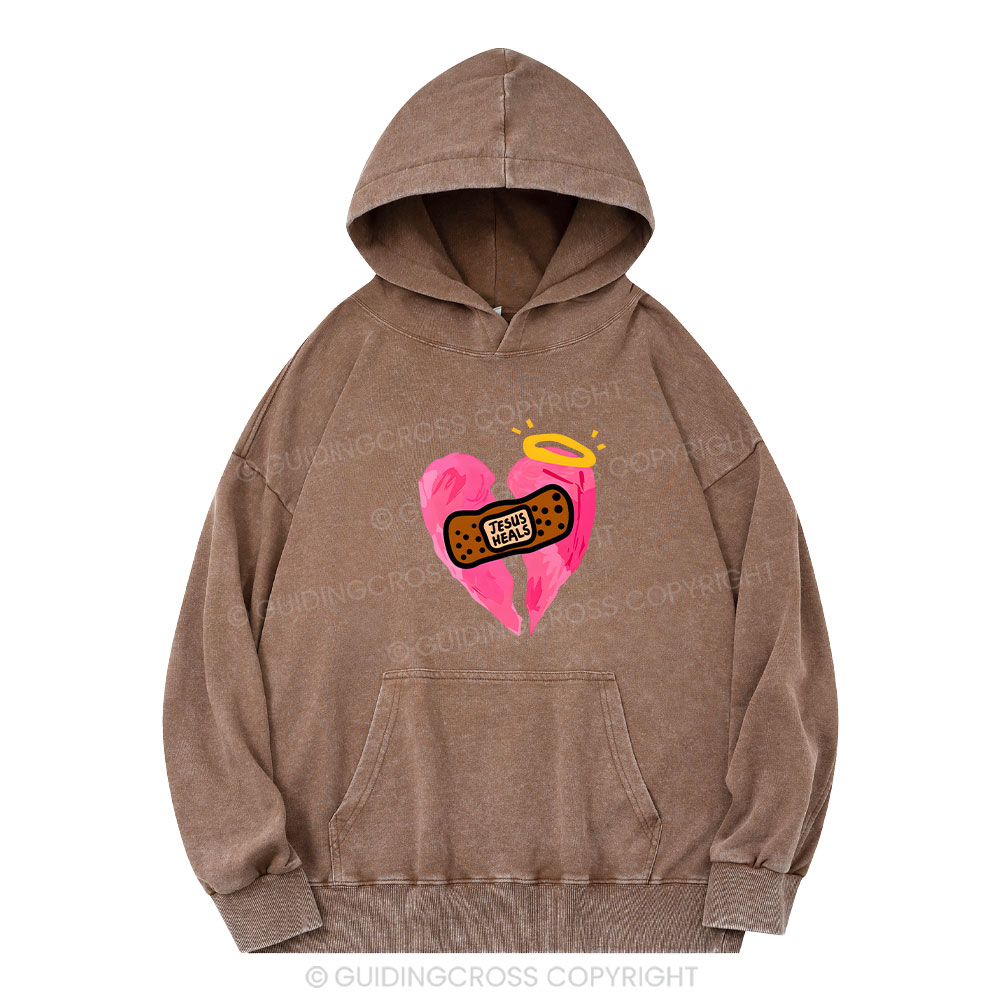 Jesus Heals Christian Washed Hoodie