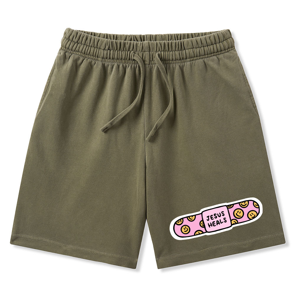 Jesus Heals Christian Washed Shorts