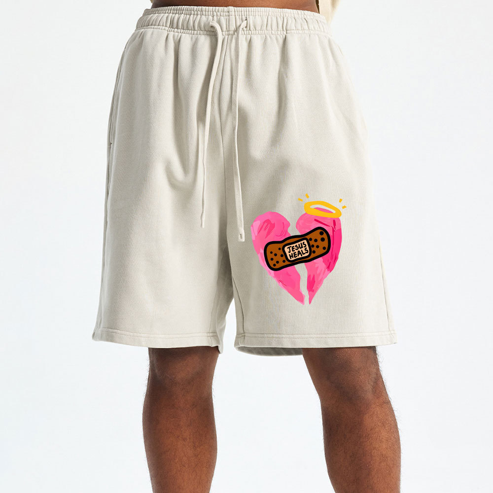 Jesus Heals Christian Washed Shorts