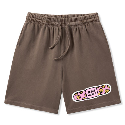 Jesus Heals Christian Washed Shorts