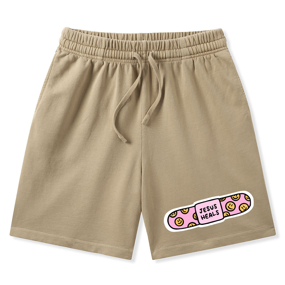 Jesus Heals Christian Washed Shorts