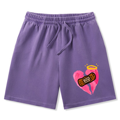 Jesus Heals Christian Washed Shorts