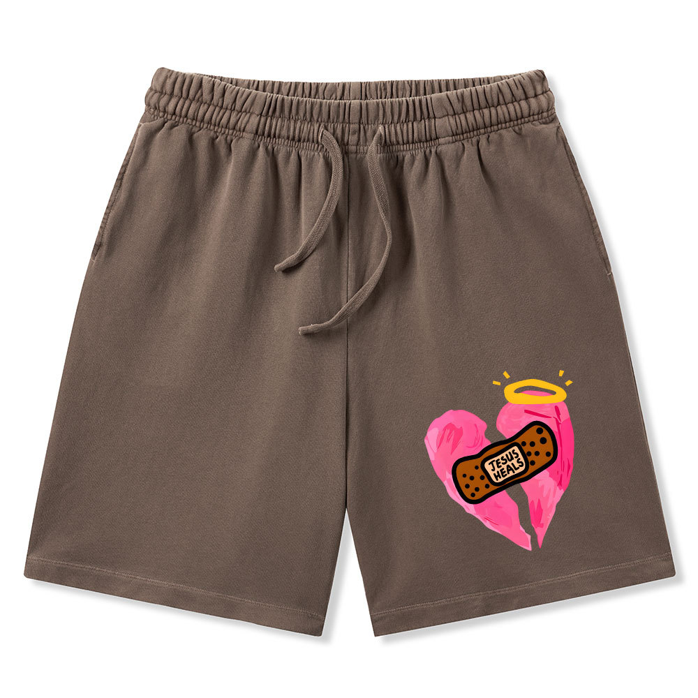 Jesus Heals Christian Washed Shorts