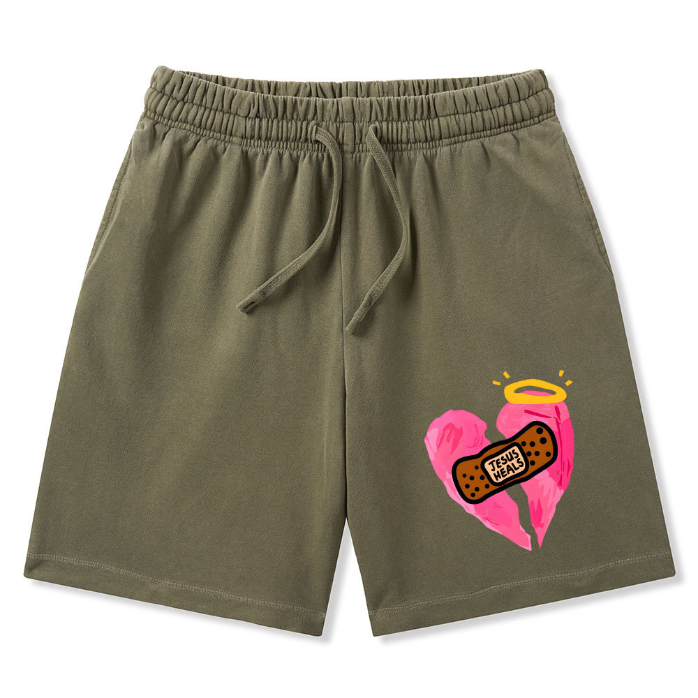 Jesus Heals Christian Washed Shorts