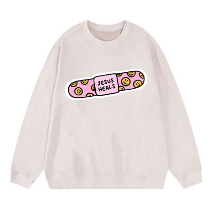 Jesus Heals Christian Washed Sweatshirt