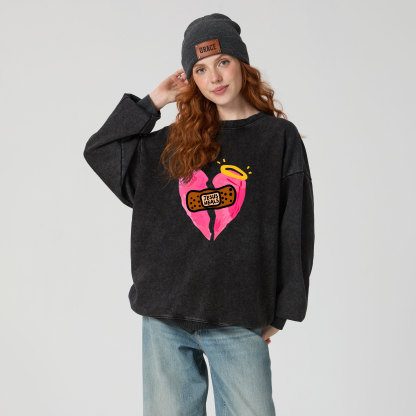 Jesus Heals Christian Washed Sweatshirt