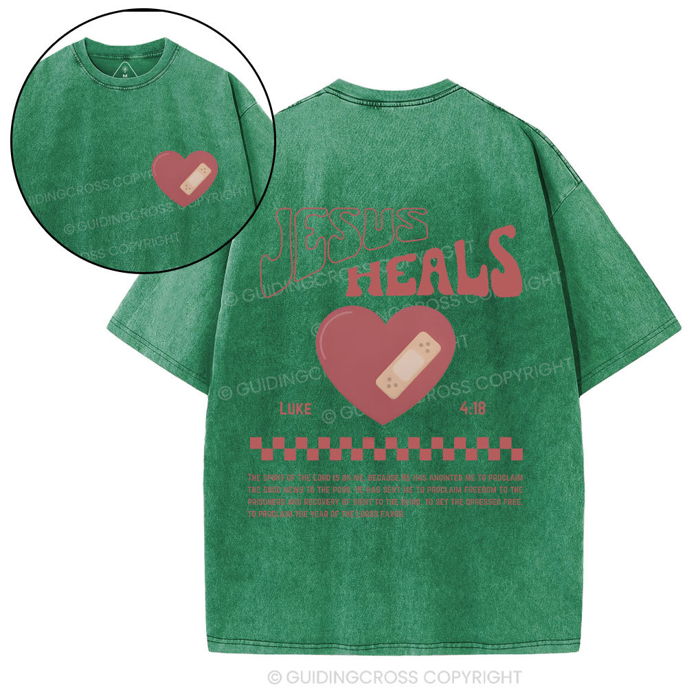 Jesus Heals Christian Washed T-Shirt