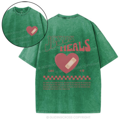 Jesus Heals Christian Washed T-Shirt