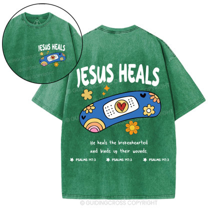 Jesus Heals Christian Washed T-Shirt