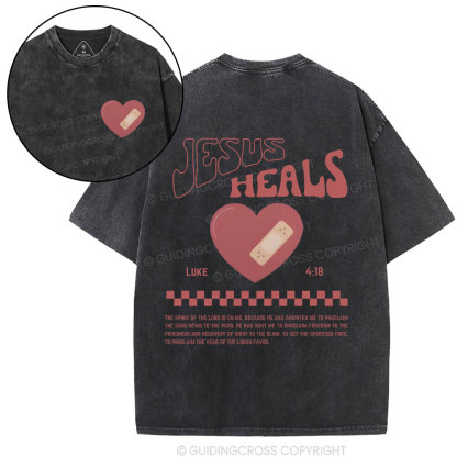 Jesus Heals Christian Washed T-Shirt