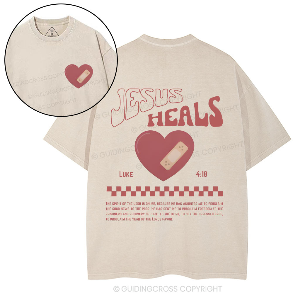 Jesus Heals Christian Washed T-Shirt