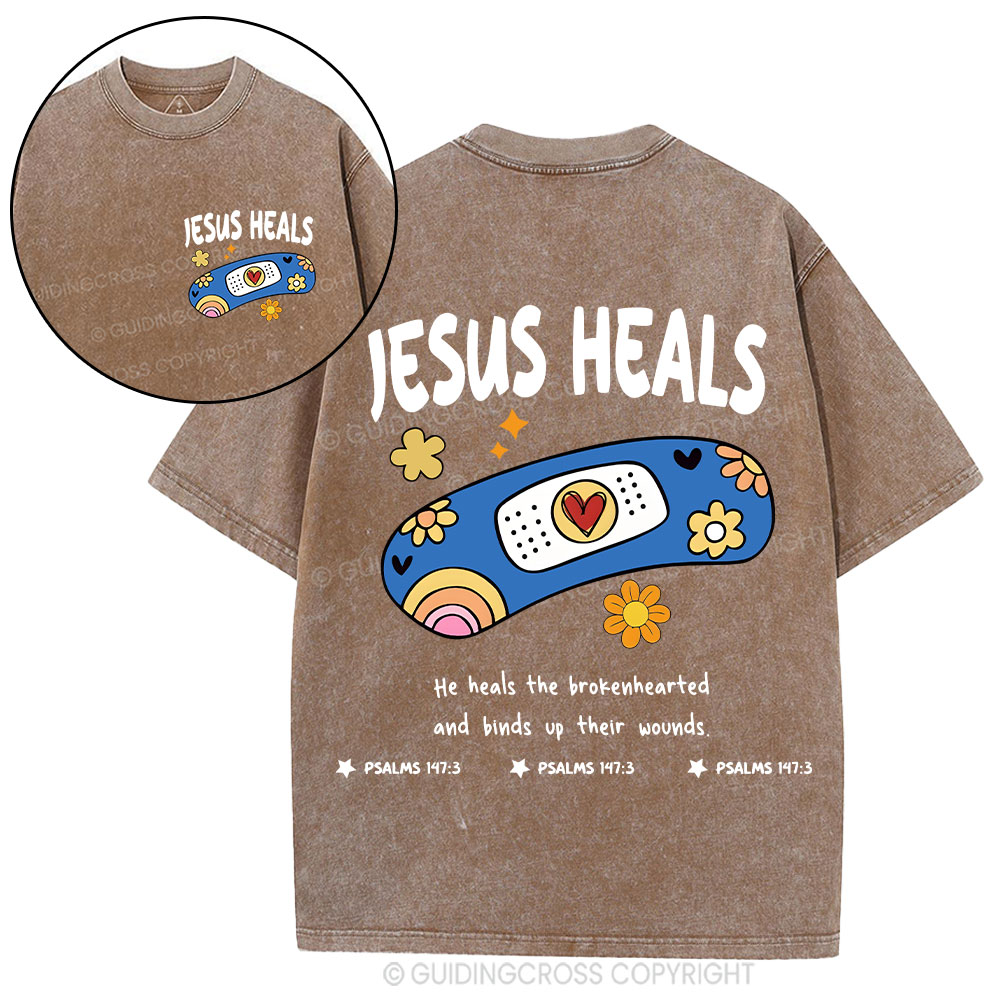 Jesus Heals Christian Washed T-Shirt