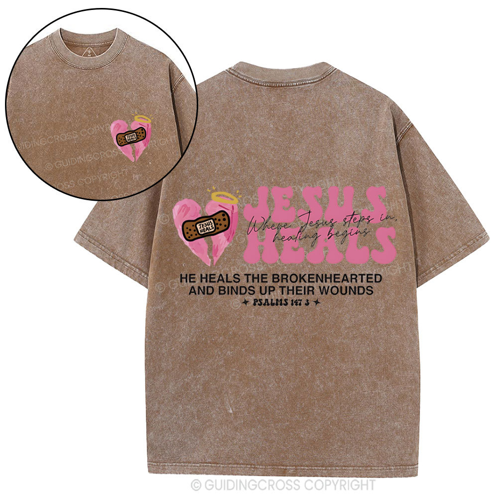 Jesus Heals Christian Washed T-Shirt