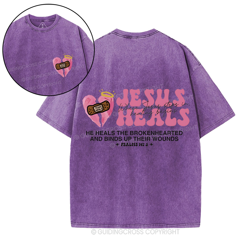 Jesus Heals Christian Washed T-Shirt