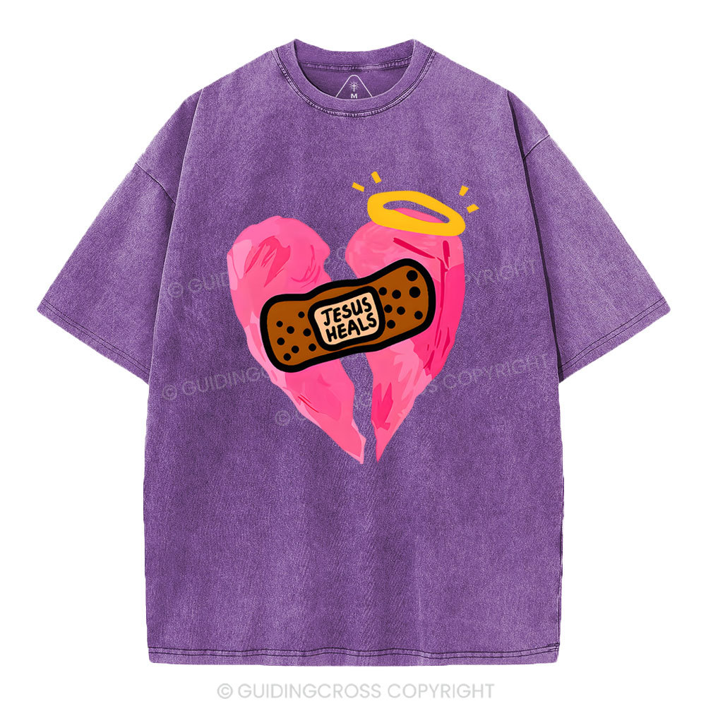 Jesus Heals Christian Washed T-Shirt Sale - GuidingCross