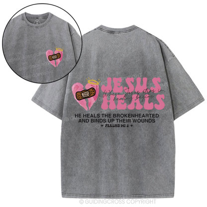 Jesus Heals Christian Washed T-Shirt
