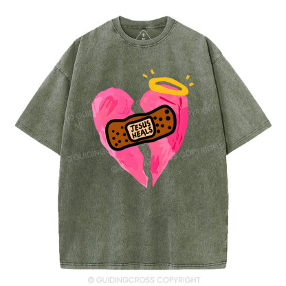 Jesus Heals Christian Washed T-Shirt