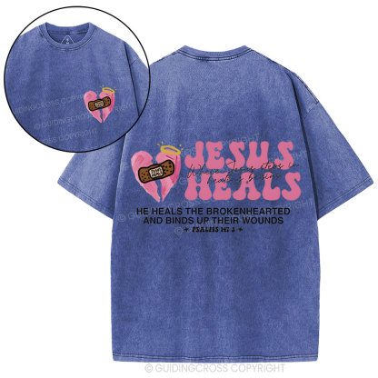 Jesus Heals Christian Washed T-Shirt