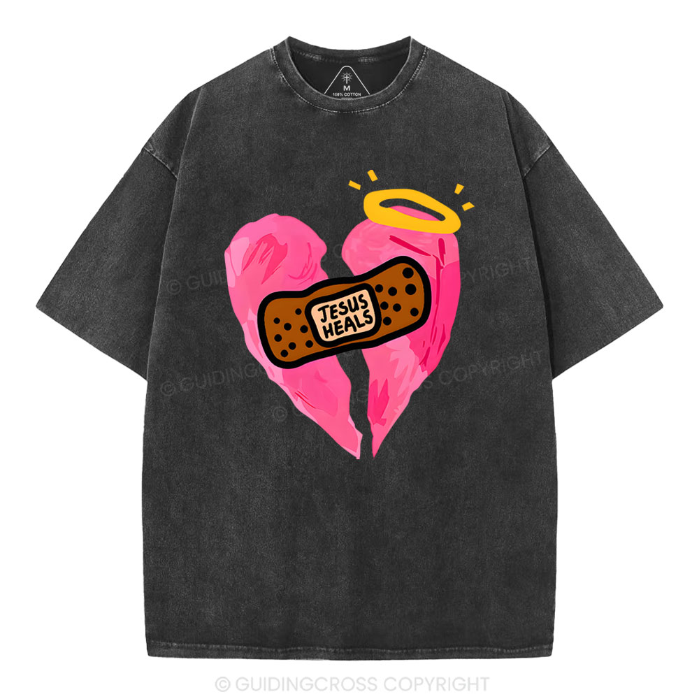 Jesus Heals Christian Washed T-Shirt Sale - GuidingCross