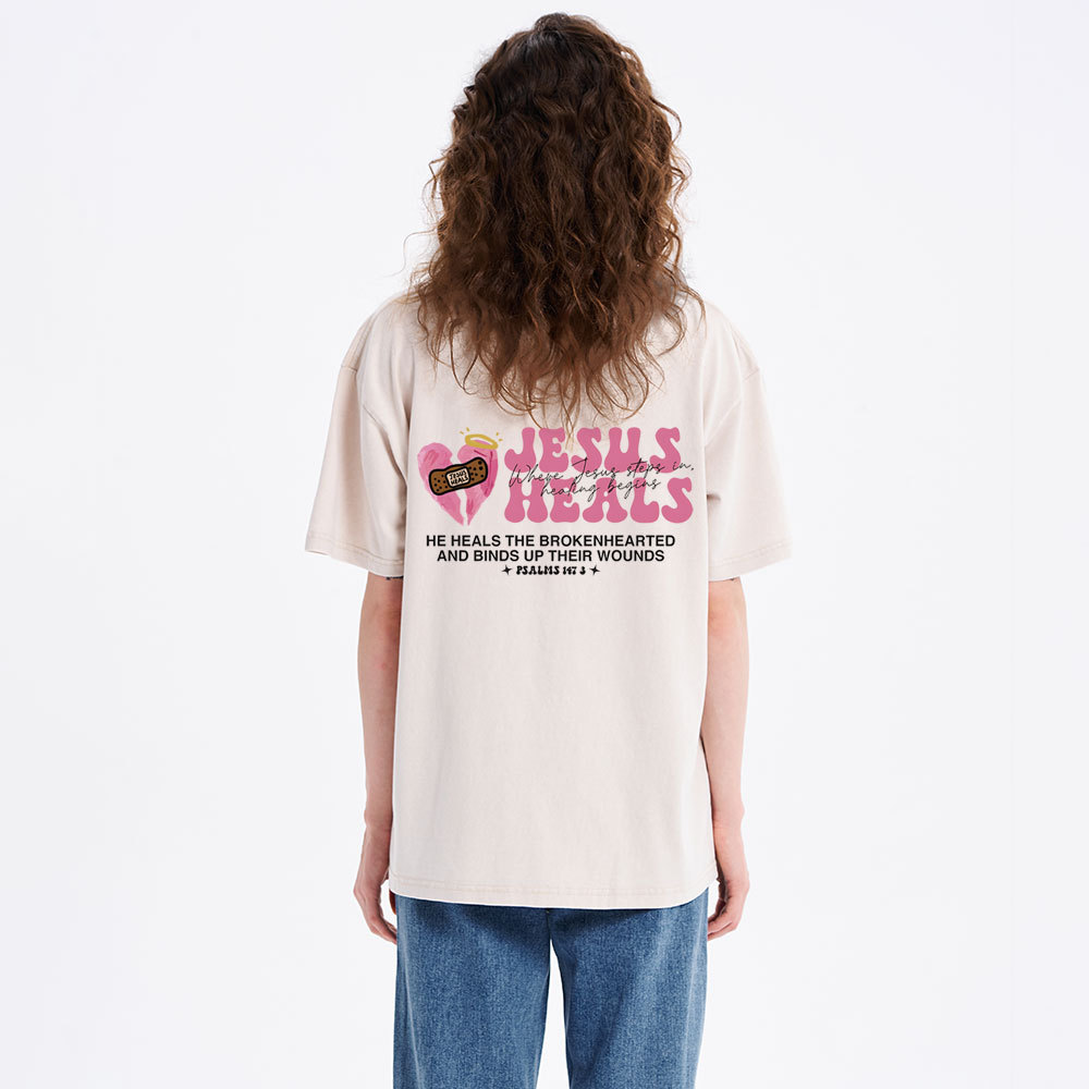 Jesus Heals Christian Washed T-Shirt