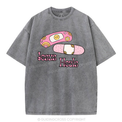 Jesus Heals Christian Washed T-Shirt