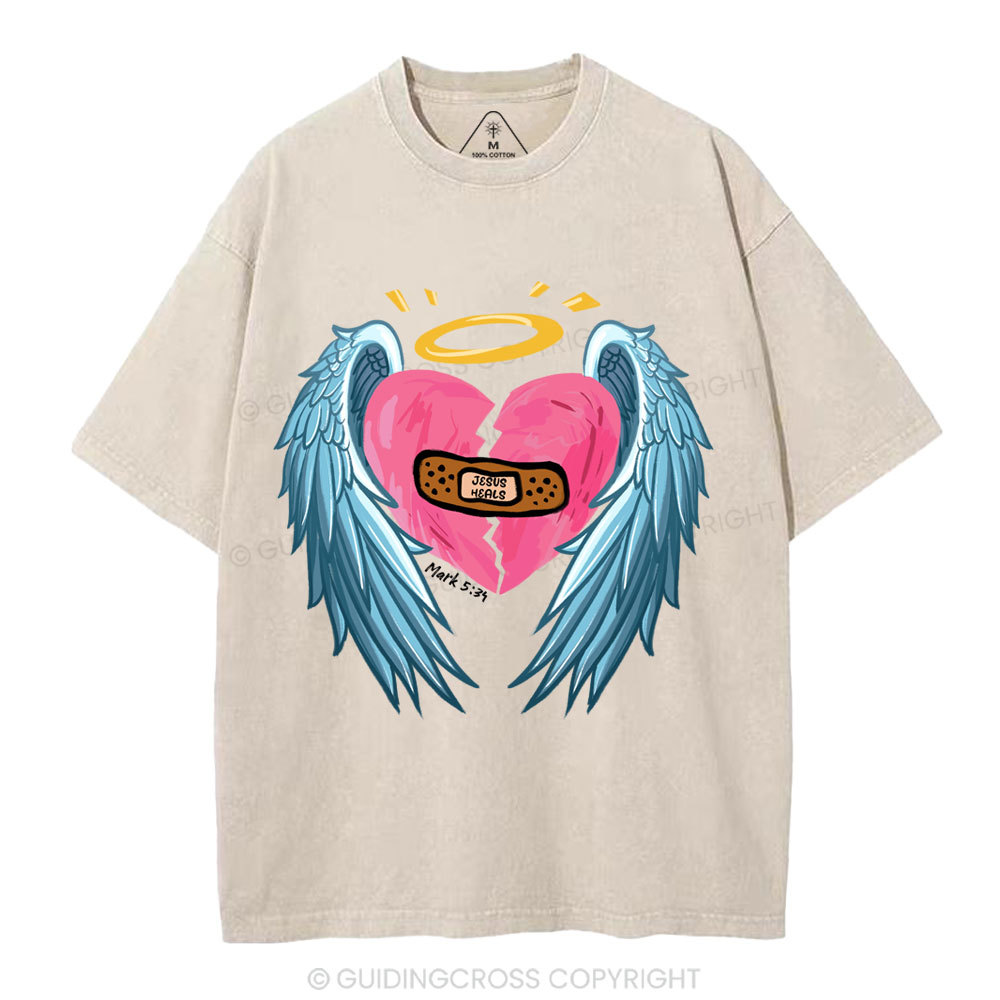 Jesus Heals Christian Washed T-Shirt