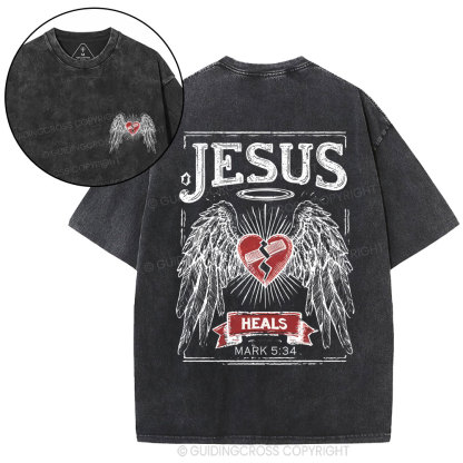 Jesus Heals Christian Washed T-Shirt