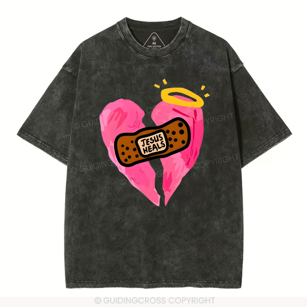 Jesus Heals Christian Washed T-Shirt