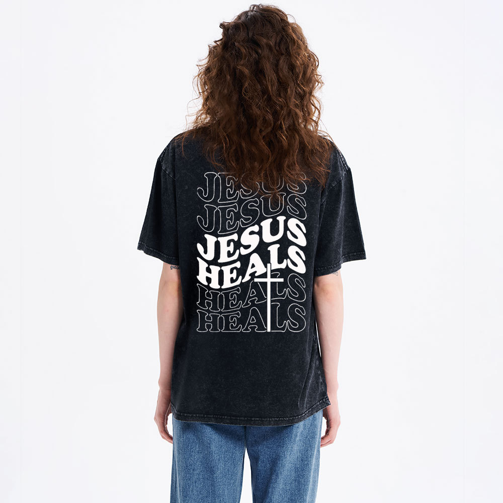 Jesus Heals Christian Washed T-Shirt