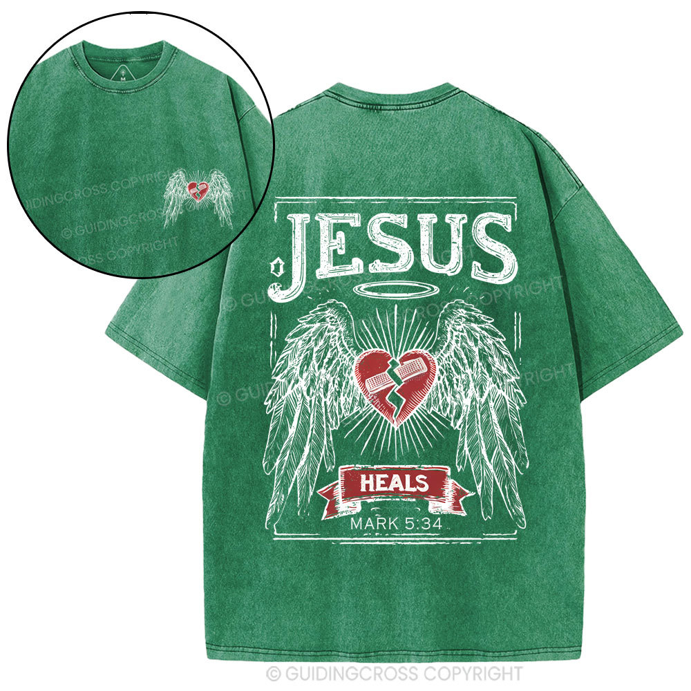 Jesus Heals Christian Washed T-Shirt
