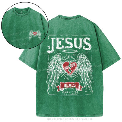 Jesus Heals Christian Washed T-Shirt