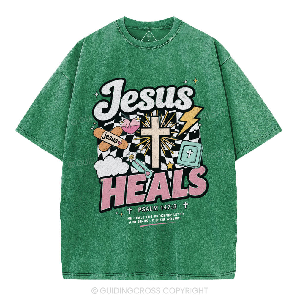 Jesus Heals Christian Washed T-Shirt
