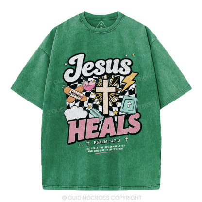 Jesus Heals Christian Washed T-Shirt